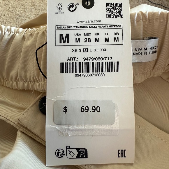 Zara Cream Wide-Leg Pants - Picture 8 of 12